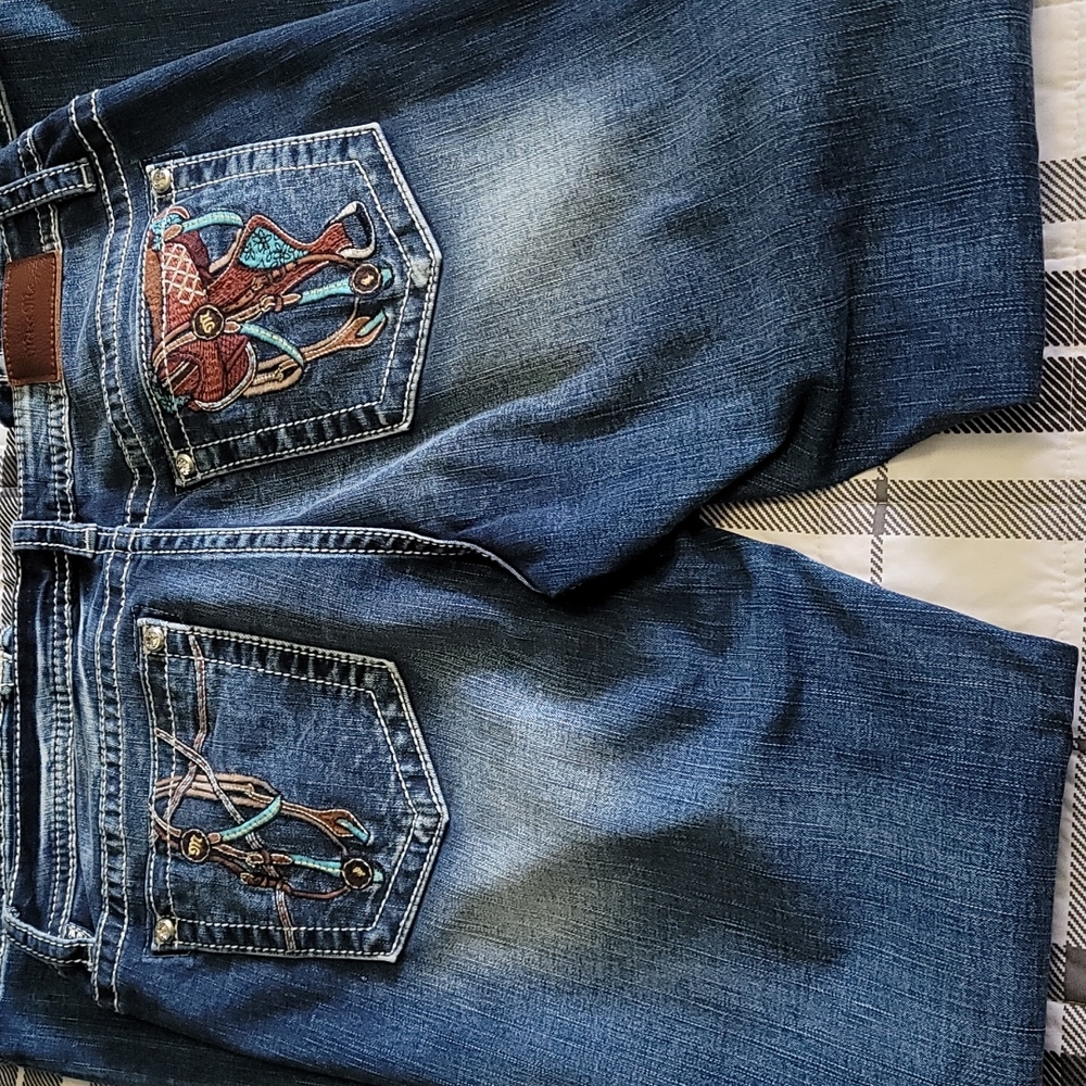 Miss Me Size Boot Jean 34 Saddle on pocket